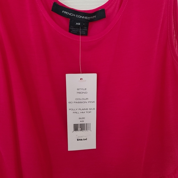 French Connection FCUK Sleeveless Peplum Top. Hot Pink. XS. - Picture 4 of 4